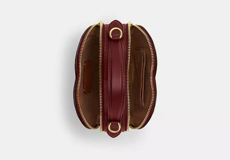AUTHENTIC/ORIGINAL COACH Heart Crossbody Bag In Signature Canvas With Cherry Print
