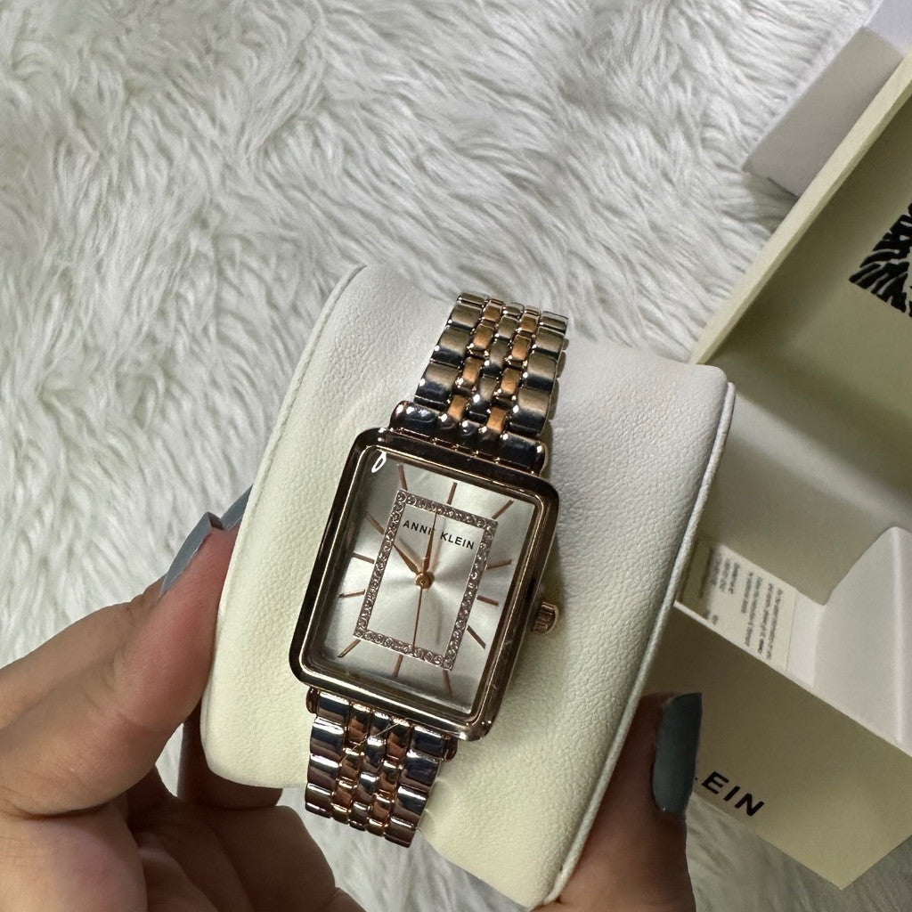 ORIG & IMPORTED AK Klein Women's Glitter Accented Bracelet Watch AK/3761SVRT