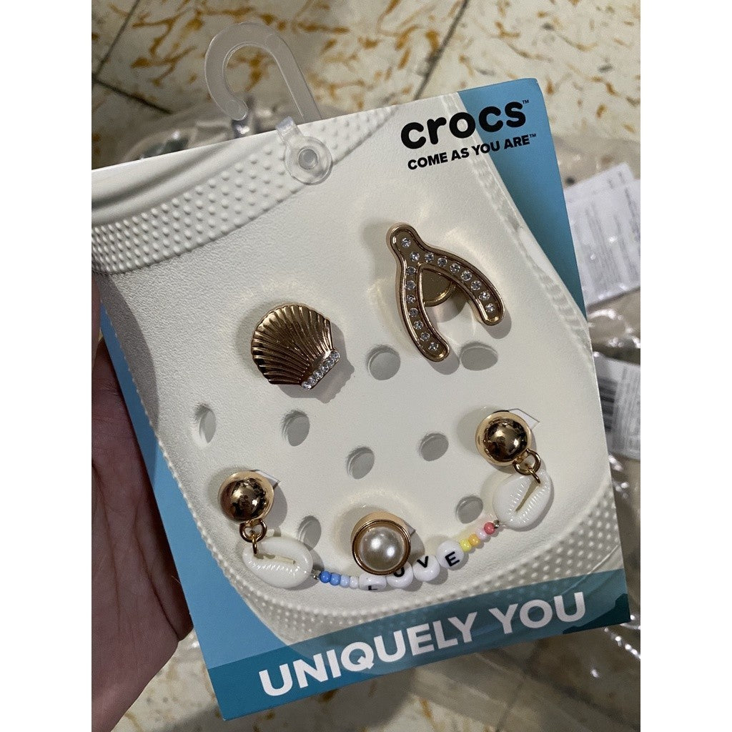 SALE! ❤️ ORIG & IMPORTED CROCS festival elevated 5 pack of JIBBITS ONLY/CHARM Rose Gold
