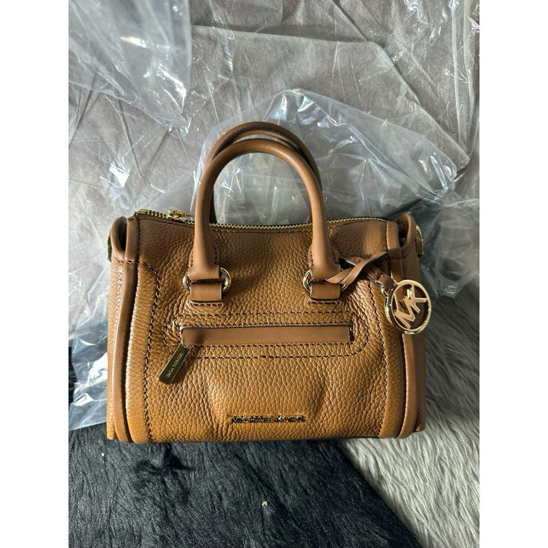 ORIG & IMPORTED MK Carine Leather Extra Small Mini Satchel Bag in Brown