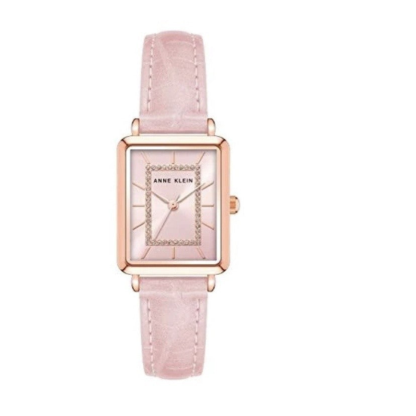 ORIG & IMPORTED AK Klein Women's Quartz Dress Watch with Faux Leather Strap, Pink 3820RGPK
