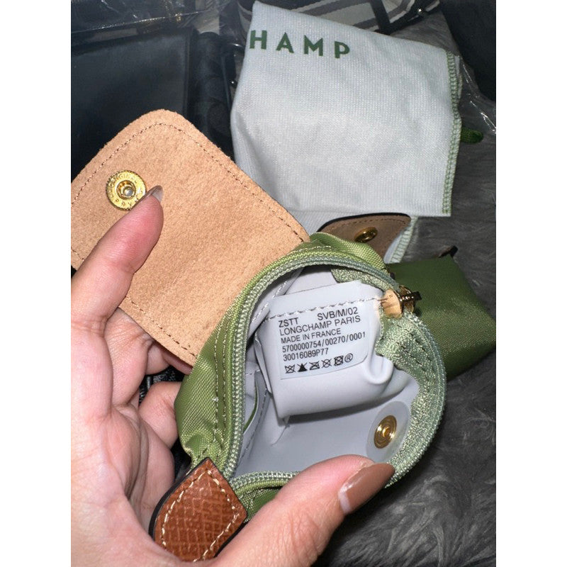 ORIG & IMPORTED Longchamp Le Pliage ORIG Coin Purse Wallet in Green