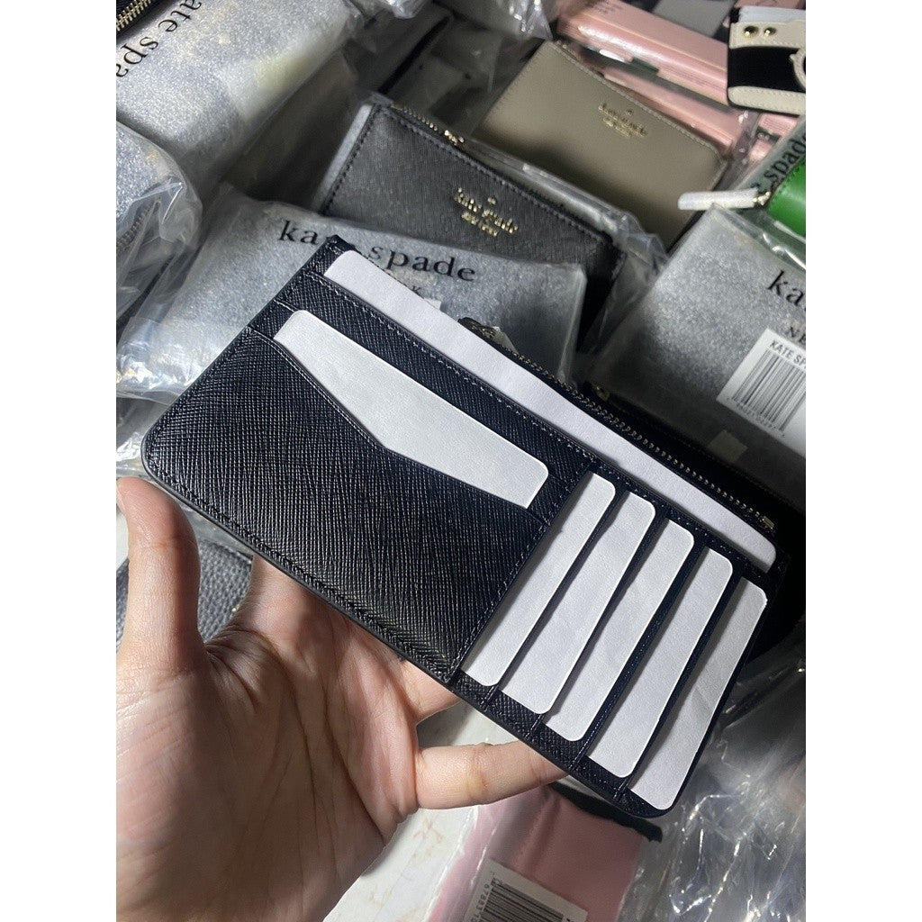KS Staci Large Slim Card Holder Wallet in BLACK