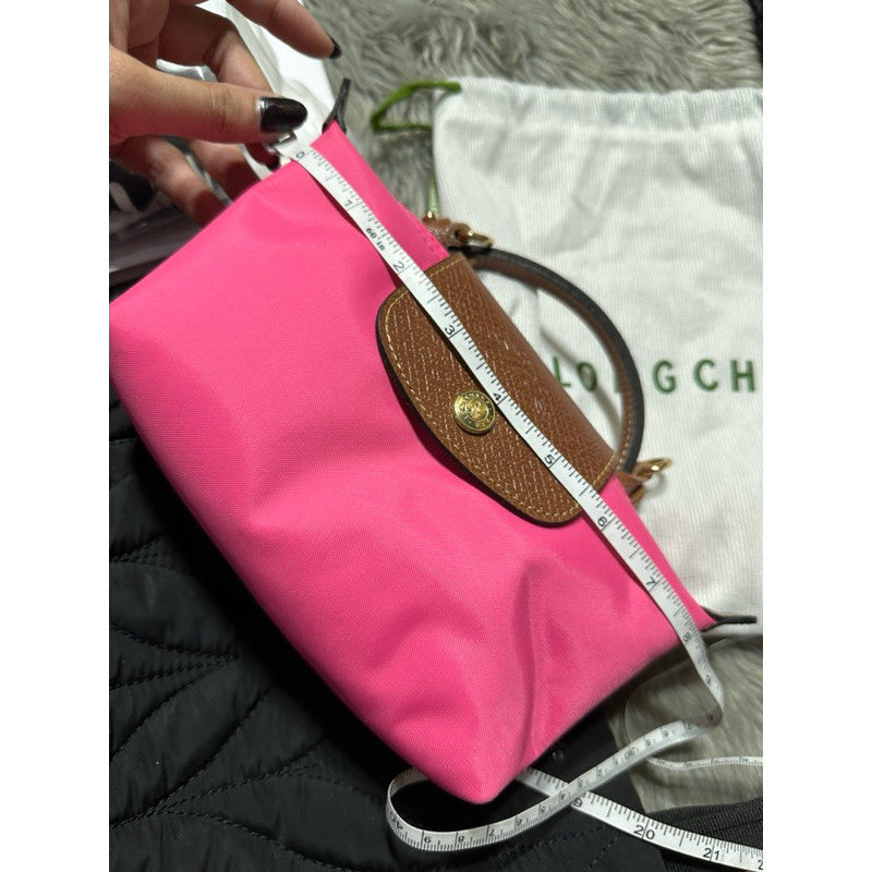 ORIG Preloved LongChamp LE PLIAGE POUCH MINI BAG pink