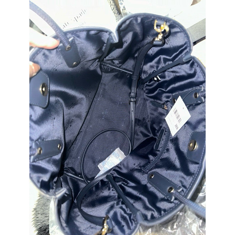 ORIG & IMPORTED KS Retail Everything Spade Flower Jacquard Medium Tote Blue Bag