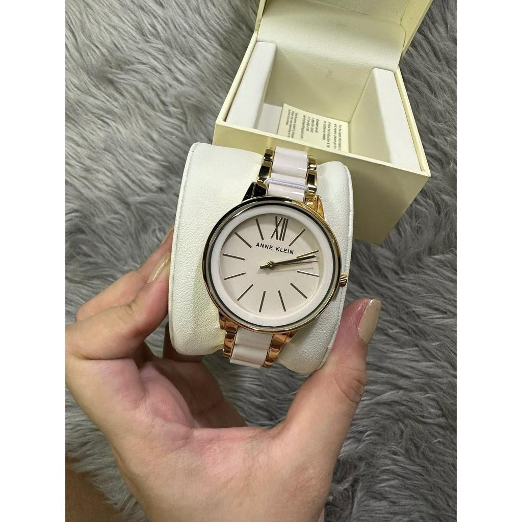 ORIG & IMPORTED AK Klein Women's AK/1412IVGB Gold-Tone and Ivory Resin Bracelet Watch