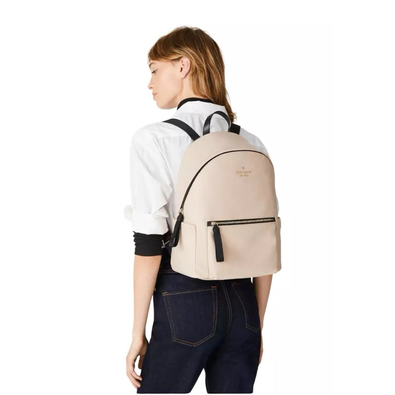 ORIG & IMPORTED KS Chelsea Medium Large Backpack Nylon Bag in Warm Beige