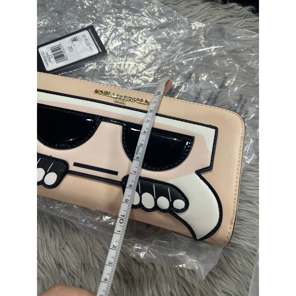 ORIG & IMPORTED Karl Lagerfeld Paris KL Maybelle Continental Long Wallet Cream