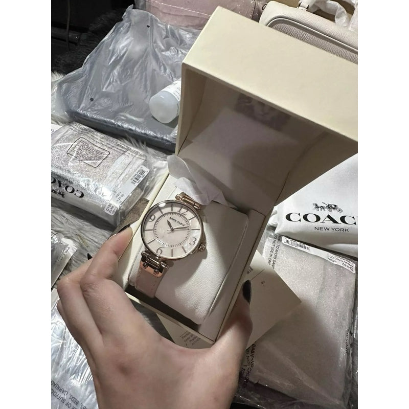 ORIG & IMPORTED AK Klein Women's Japanese Quartz Dress Leather Watch Pink 10/9168RGBH