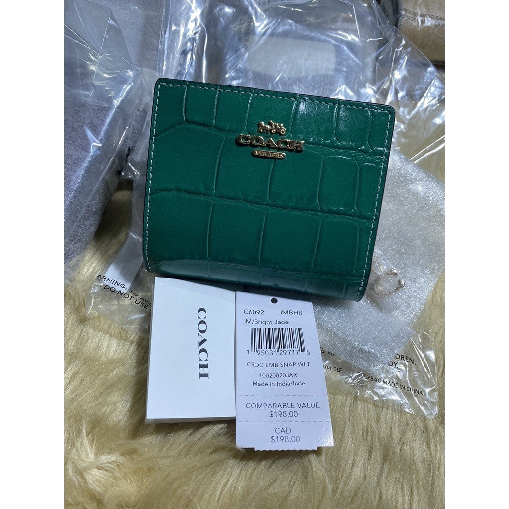 SALE! ❤️ CCH Snap Bifold Croco Wallet Card Holder