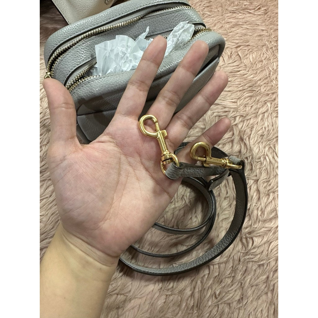 ORIG Preloved Tory Burch Perry Bombe Mini Bag Gray