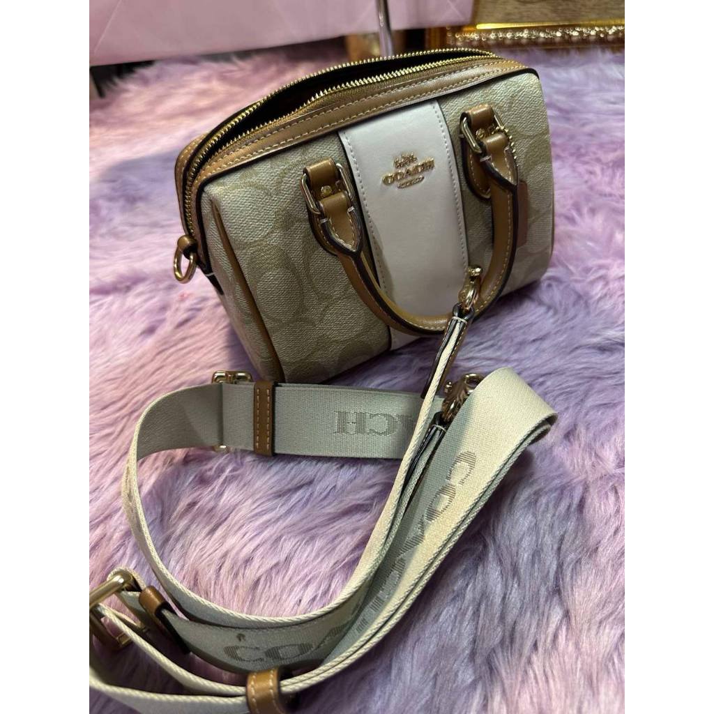 ORIG Preloved CCH Mini Rowan Crossbody Bag With Stripe Light Brown/White