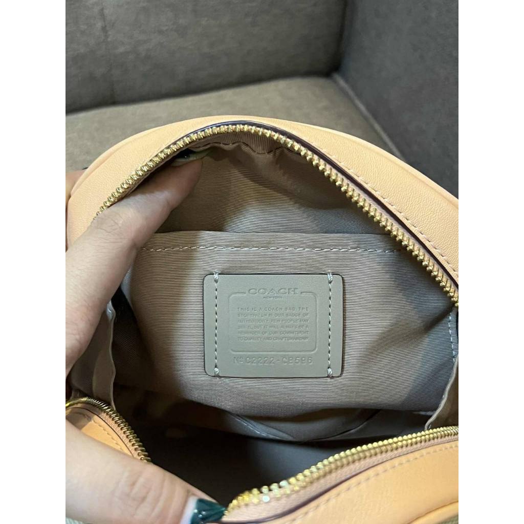 ORIG Preloved CCH Sydney Satchel Small Bag With Strawberry Print Light Khaki/Peach