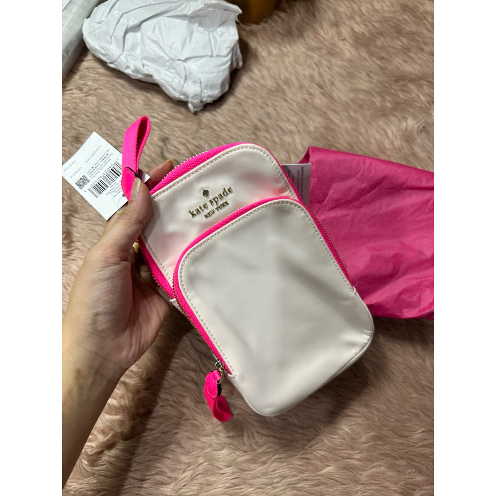 AUTHENTIC/ORIGINAL KS Chelsea Nylon Phone Crossbody Pink Small Bag