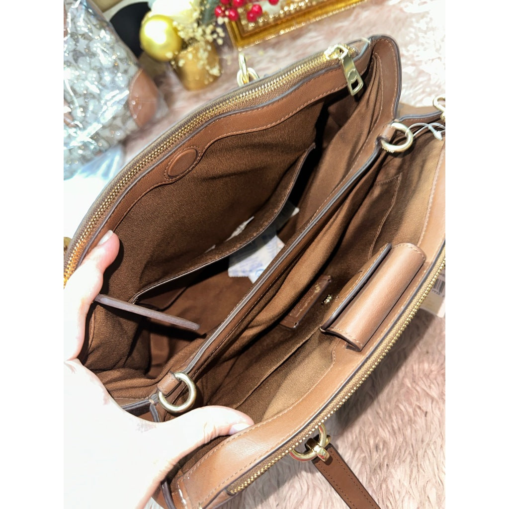 ORIG Preloved CCH CHRISTIE CARRYALL KHAKI LARGE TOTE SATCHEL BROWN BAG
