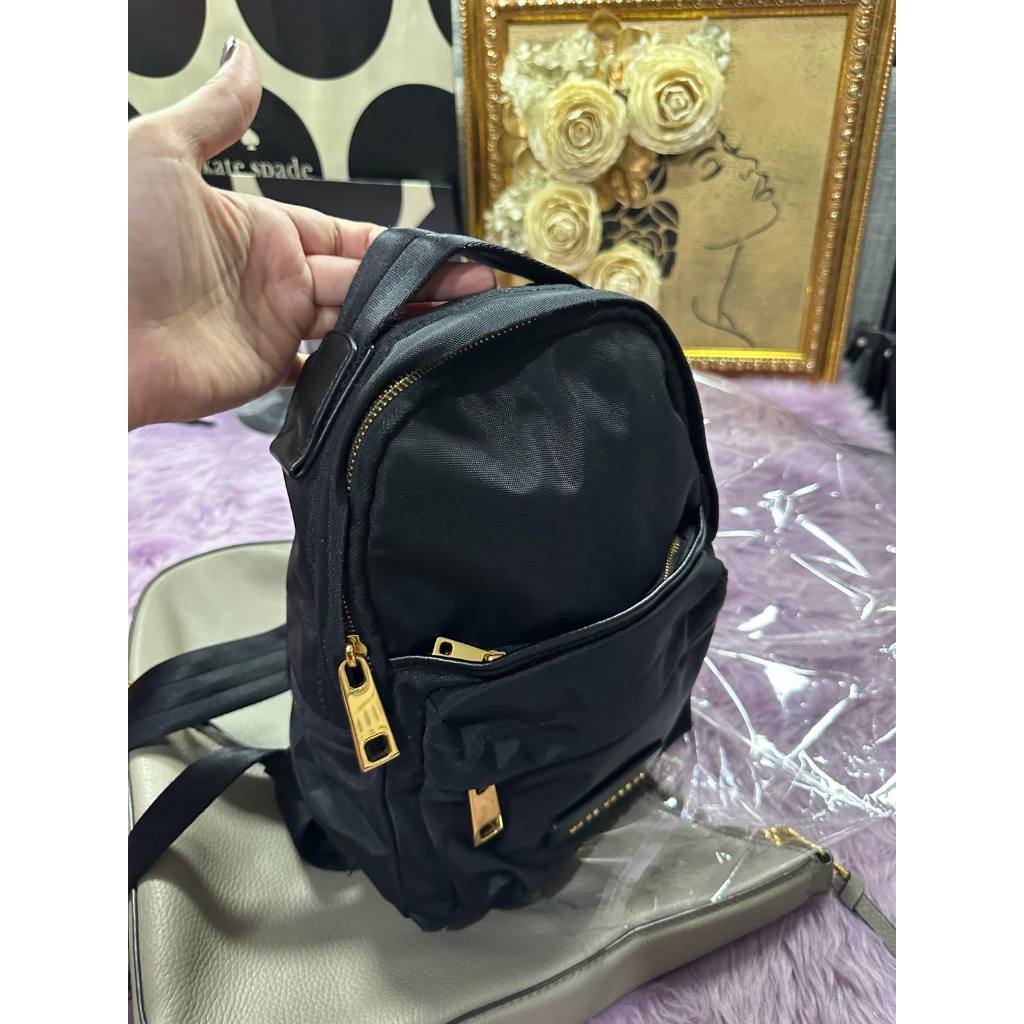 ORIG Preloved MJ Black Nylon Varsity Small Black Backpack Bag