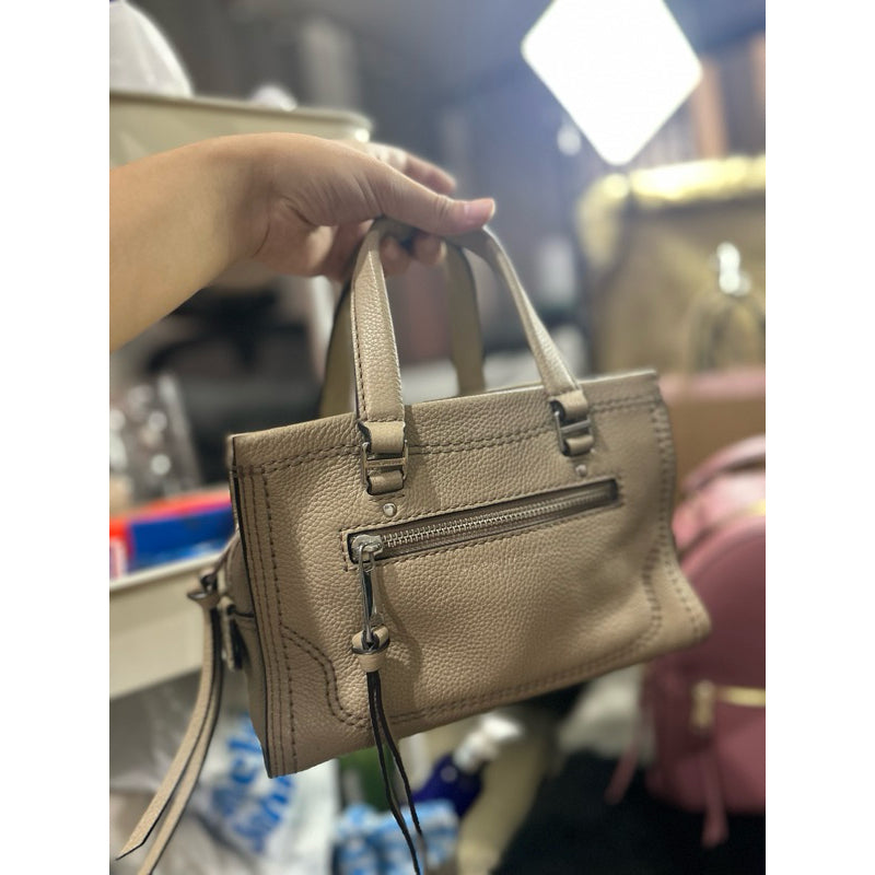 ORIG PRELOVED MJ Mini Cruiser Pebbled Leather Crossbody Small Satchel Bag Ivory Beige