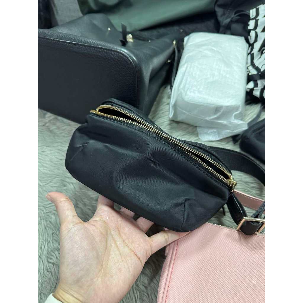 ORIG Preloved KS Watson Lane Nylon Belt Small Bag Black