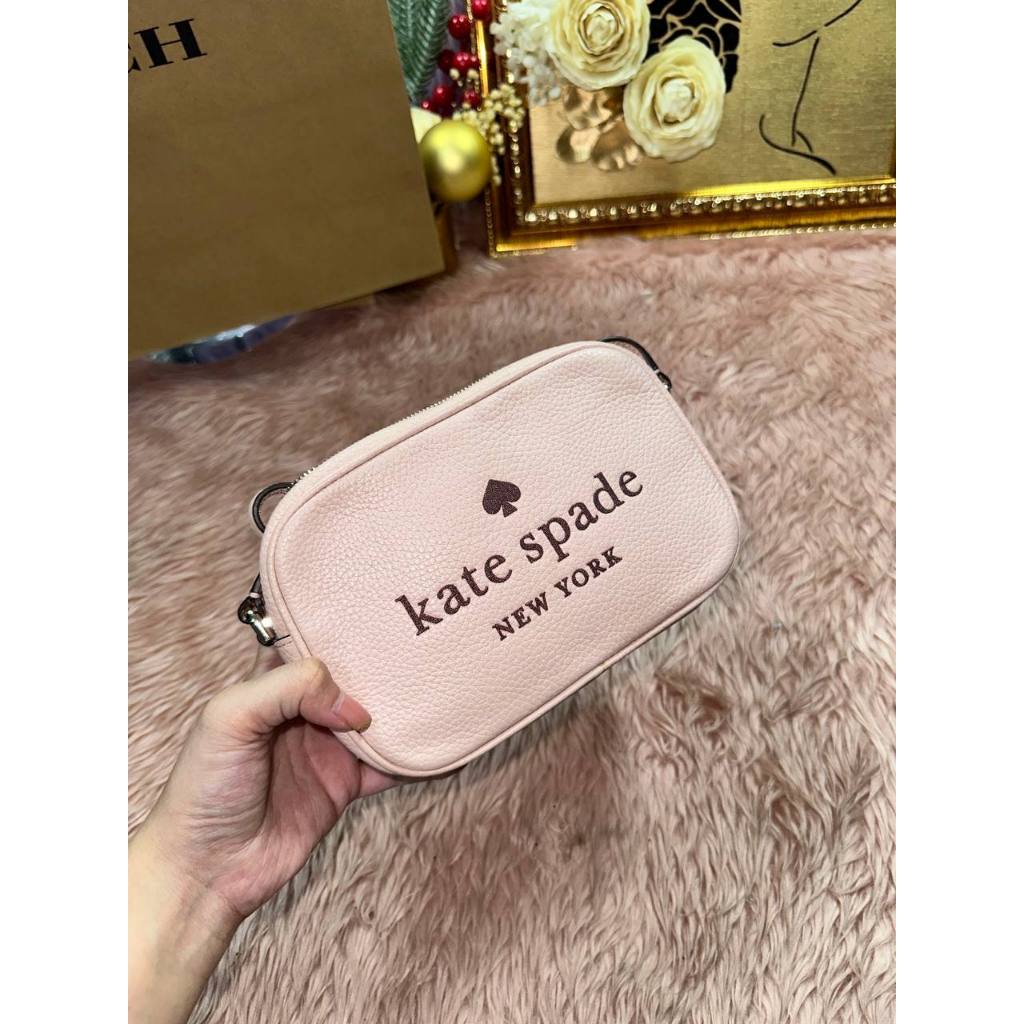 ORIG & IMPORTED Preloved KS Glitter On Mini Camera Bag Pink
