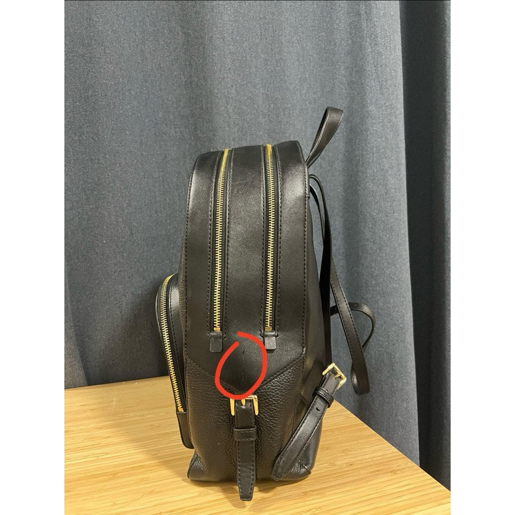 ORIG Preloved MK Jaycee Large Double Zip Backpack Leather Black Bag