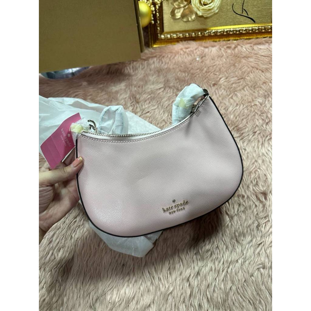 ORIG & IMPORTED KS Staci Moon Hobo Shoulder Crossbody Bag Pink