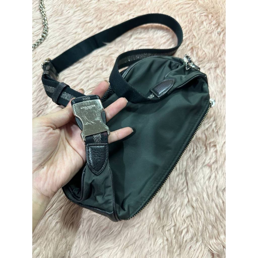 ORIG Preloved CCH Court Belt Black Green Bag Nylon