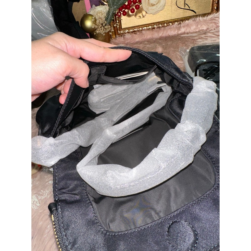 ORIG & IMPORTED MJ Preppy Nylon Mini Natasha Crossbody Bag Black