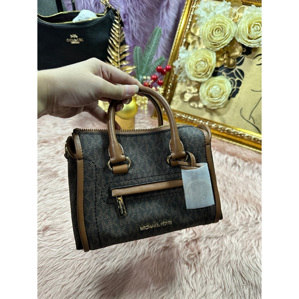 ORIG & IMPORTED MK Carine Extra-Small Mini Logo Satchel Brown Bag