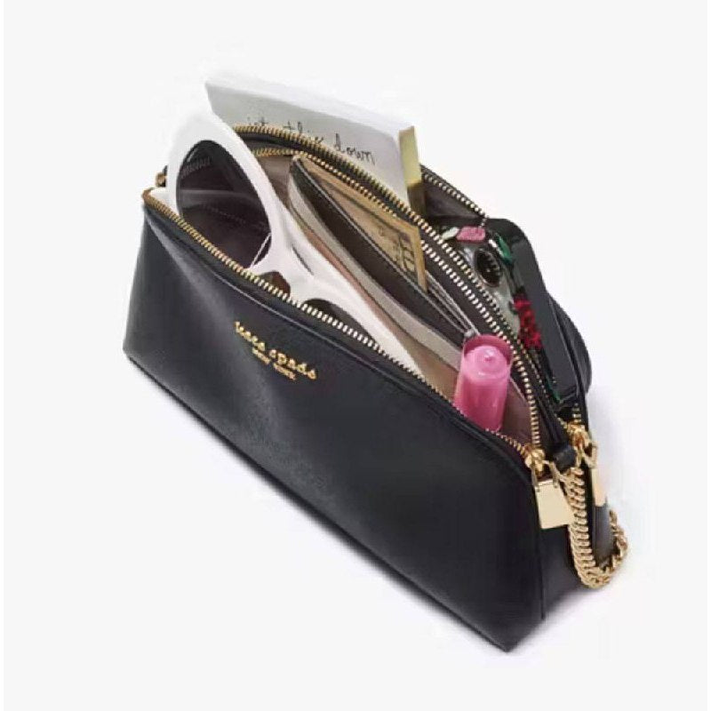 ORIG & IMPORTED KS Spencer Double-zip Small Dome Crossbody Bag Beige Black