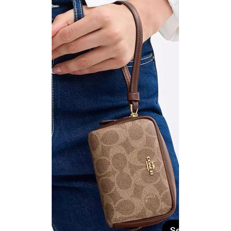 ORIGINAL & IMPORTED COACH Pouch Wristlet Wallet In Signature Canvas