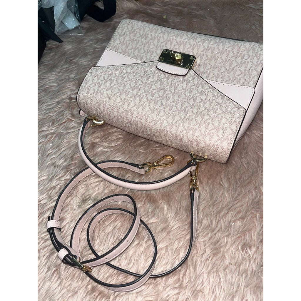 ORIG Preloved MICHAEL KORS MK Sloan Medium Top Handle Satchel Pink Bag
