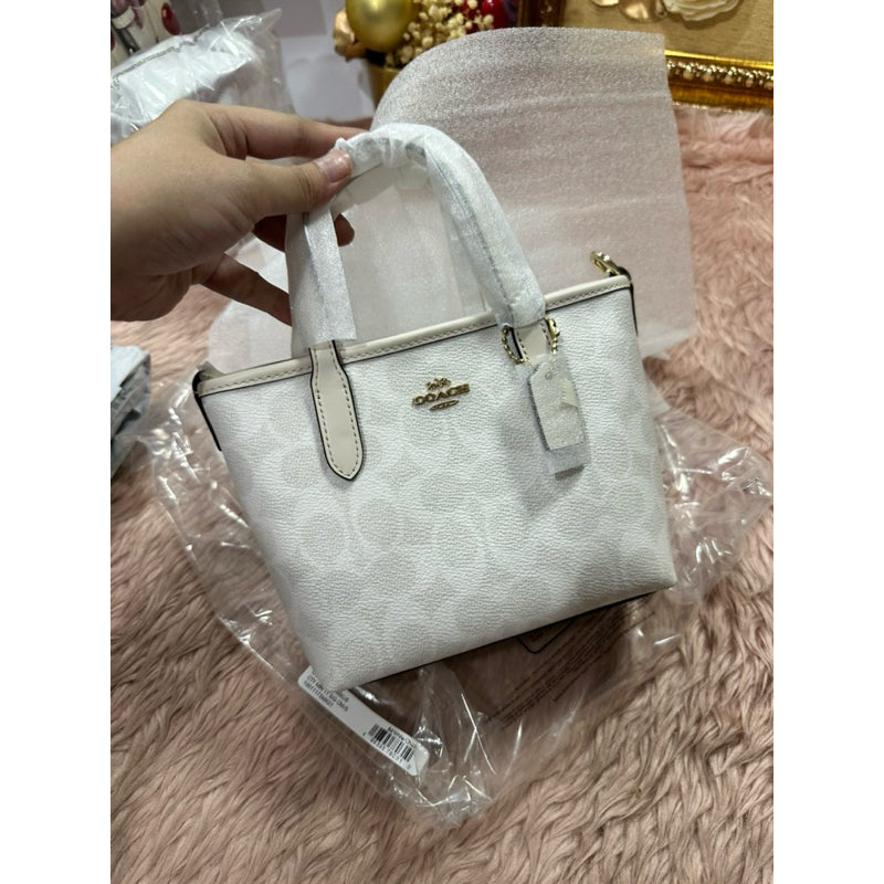ORIG & IMPORTED CCH City Mini Tote Bag In Signature Canvas White Bag