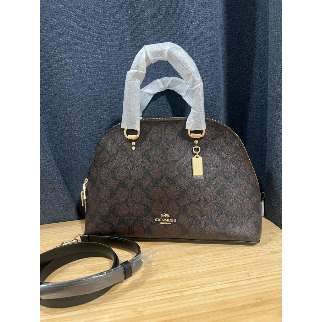 ORIG & IMPORTED CCH Katy Satchel In Signature Canvas Brown Bag