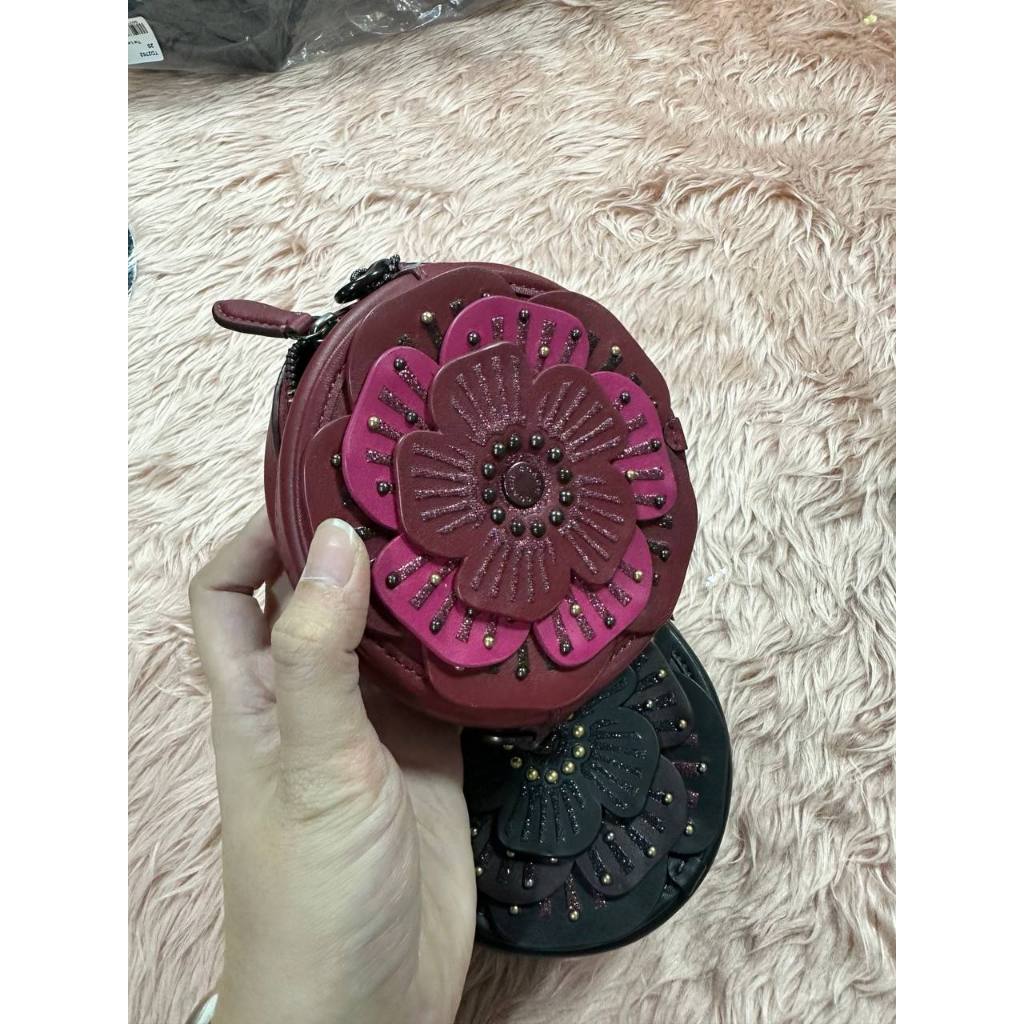 ORIG & IMPORTED CCH Tea Rose Crossbody Mini Floral Pink Black Bag