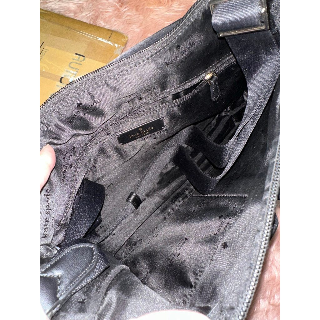 ORIG Preloved KS Chelsea Messenger Black Nylon Bag