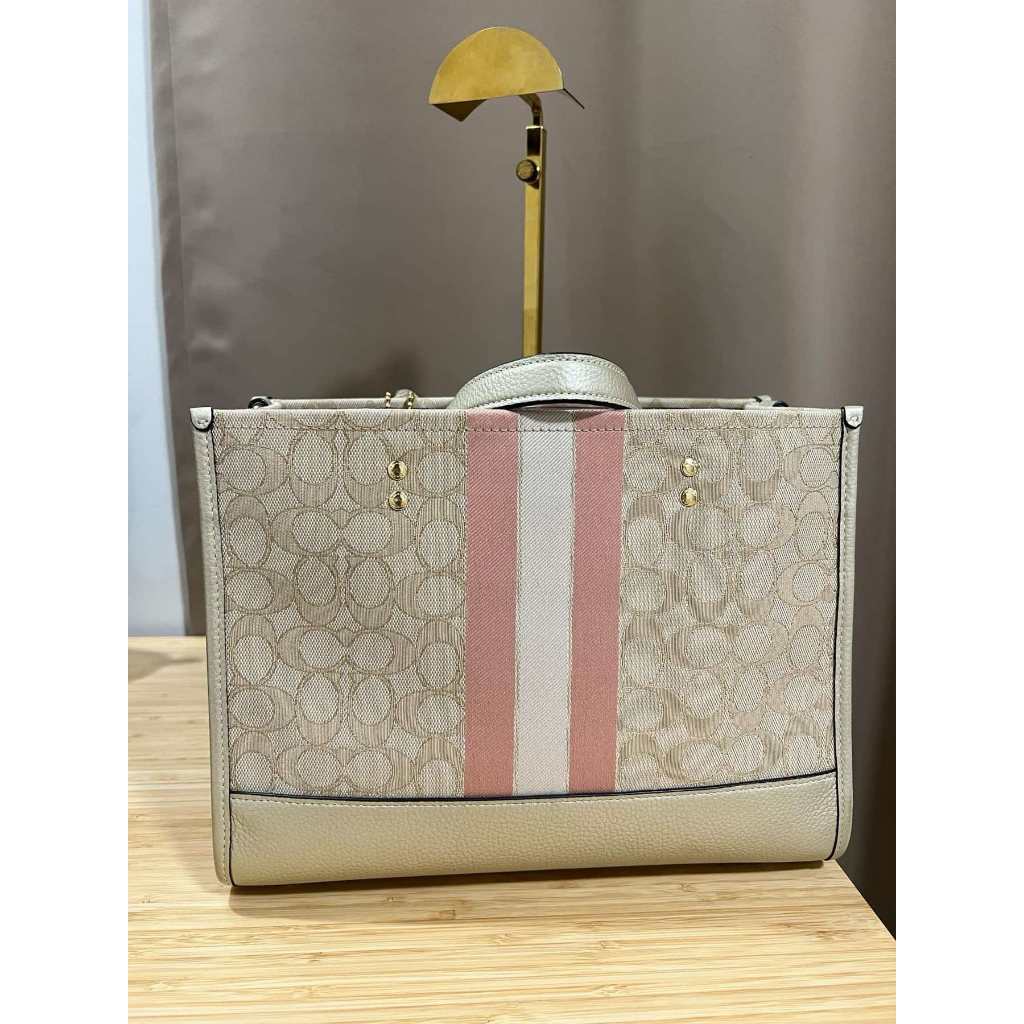 ORIG PRELOVED CCH Dempsey Carryall Bag In Signature Jacquard Gold/Khaki
