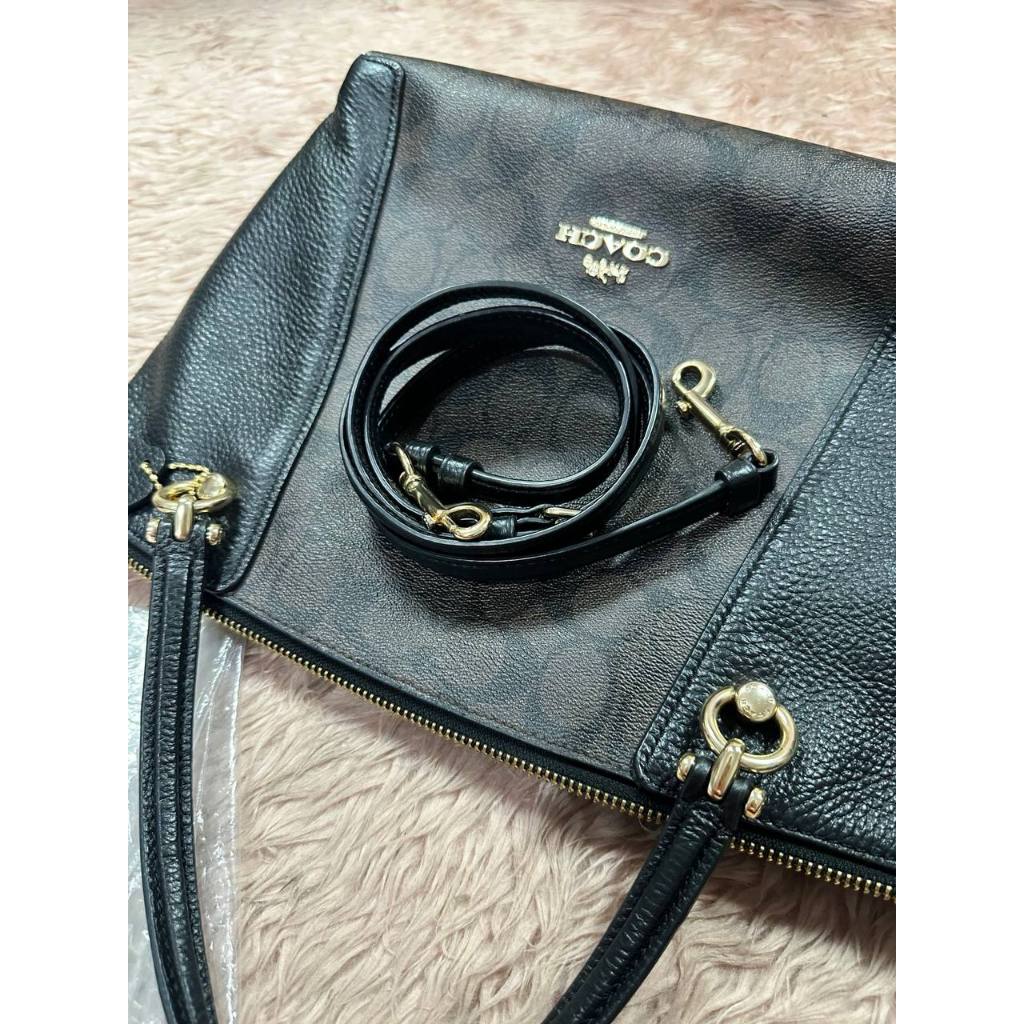 ORIG Preloved CCH Kacey Satchel Medium bag Signature Brown Black
