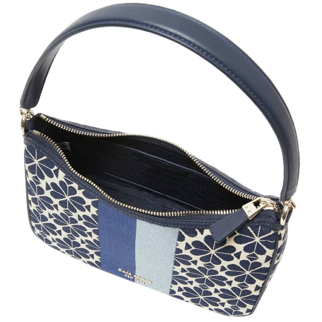 Retail KS Spade Flower Jacquard Stripe Sam Small Shoulder Bag - Blue