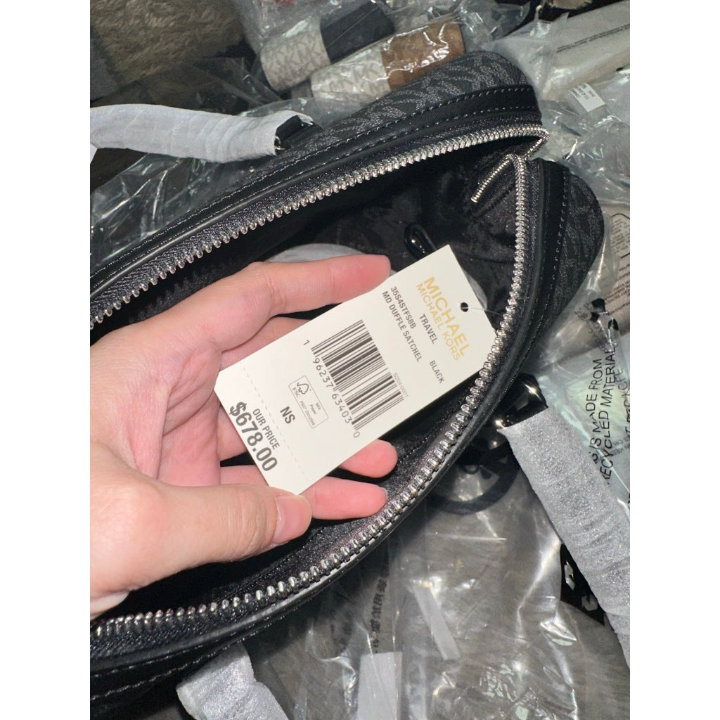 ORIG & IMPORTED MK Jet Set Travel Medium Duffle Satchel Crossbody Bag in Black