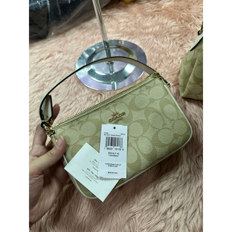ORIG CCH Nolita 19 In Signature Canvas Light Khaki Small Bag