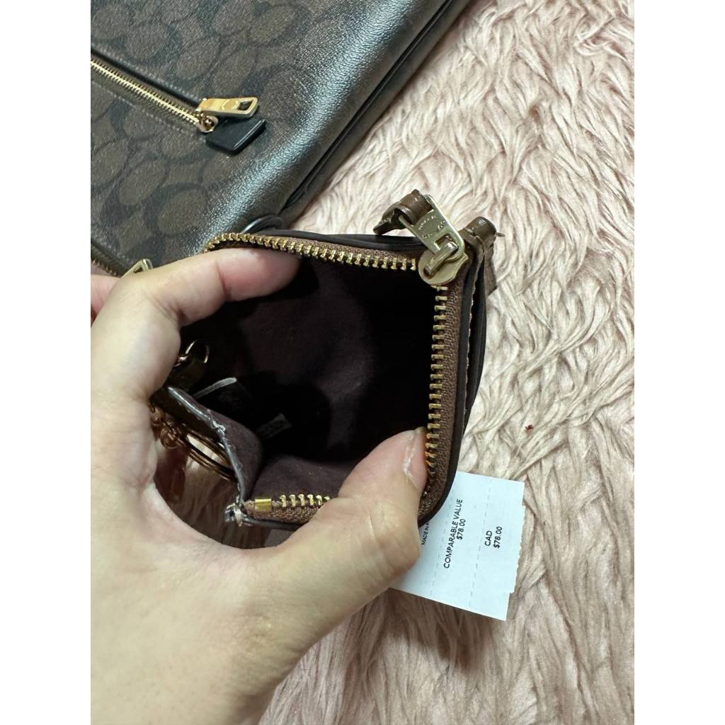 ORIG & IMPORTED Preloved CCH Mini Skinny Id Case Slim Small Wallet Khaki Brown