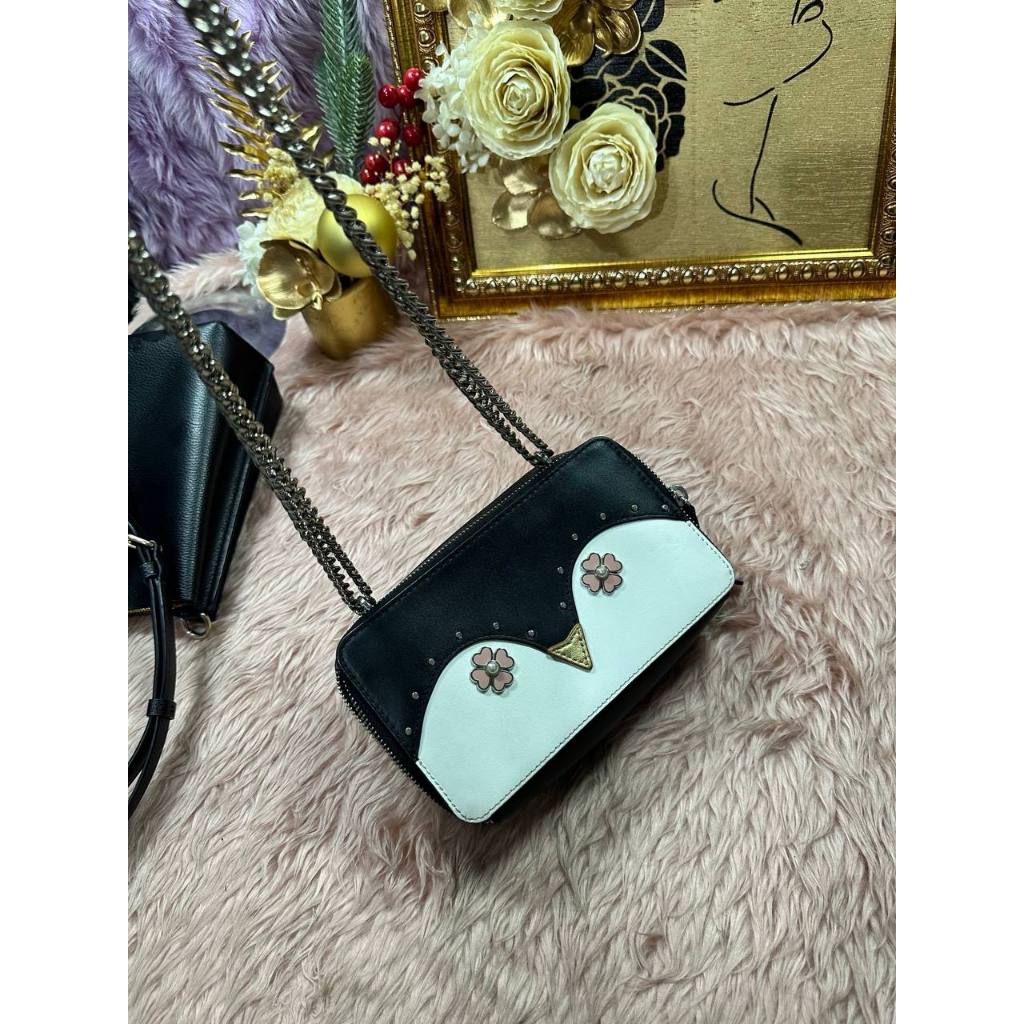 ORIG & IMPORTED Preloved KS Penguin Frosty Chain Double Zip Crossbody Small Bag