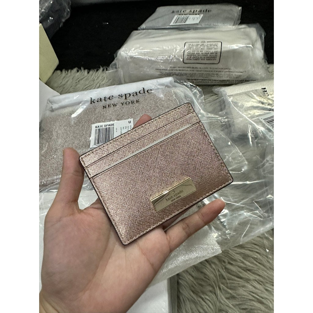 ORIG & IMPORTED KS Kenzie Boxed Small Cardholder Wallet in Black Seawater Green Pink
