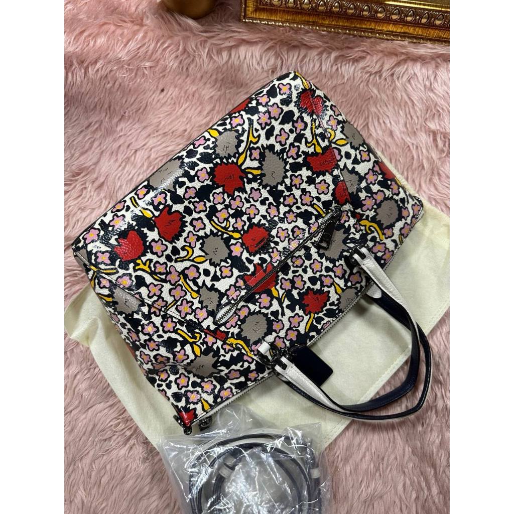 ORIG Preloved CCH Prairie Satchel Floral Print White Bag
