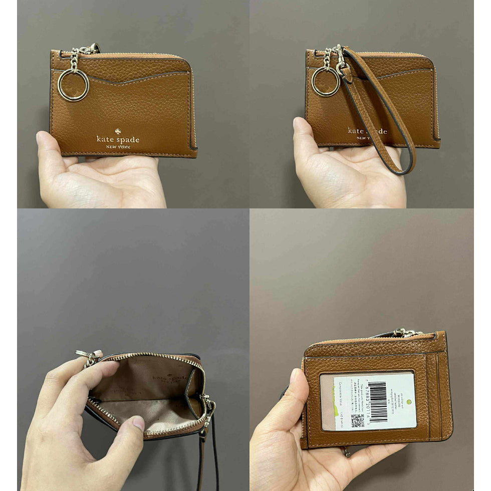 ORIG & IMPORTED KS leila small card holder wristlet wallet brown pink