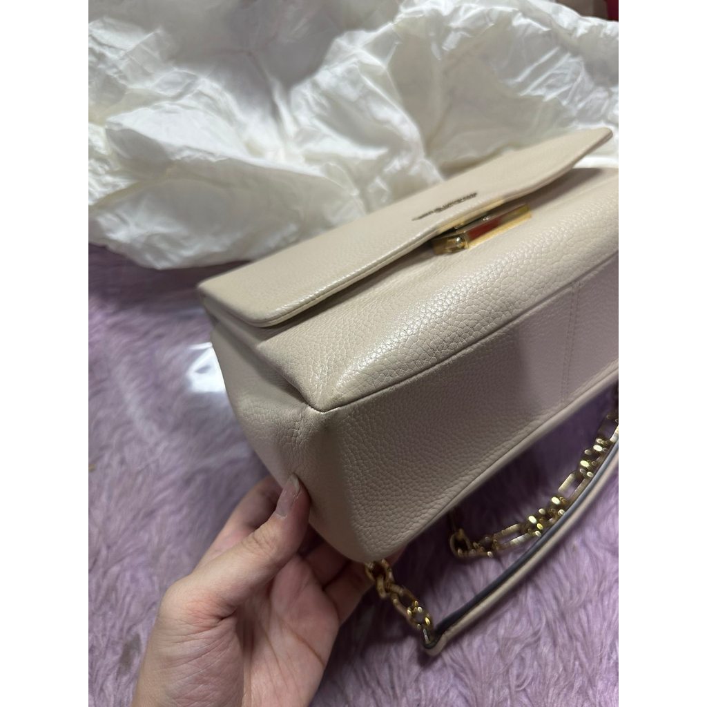 ORIG Preloved KS Carlyle Medium Shoulder White Chain Bag