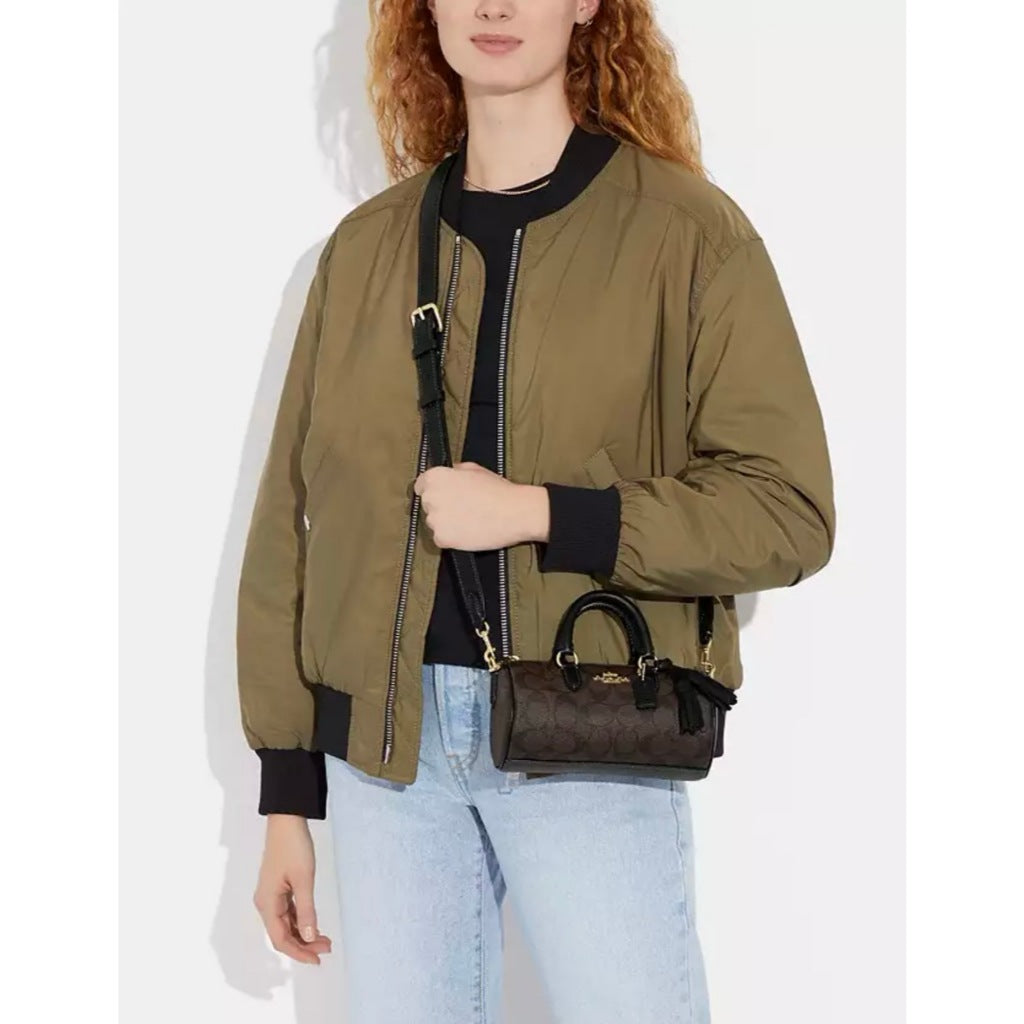ORIG & IMPORTED CCH Lacey Crossbody Light Khaki/Brown Black Small Mini Bag In Signature Canvas
