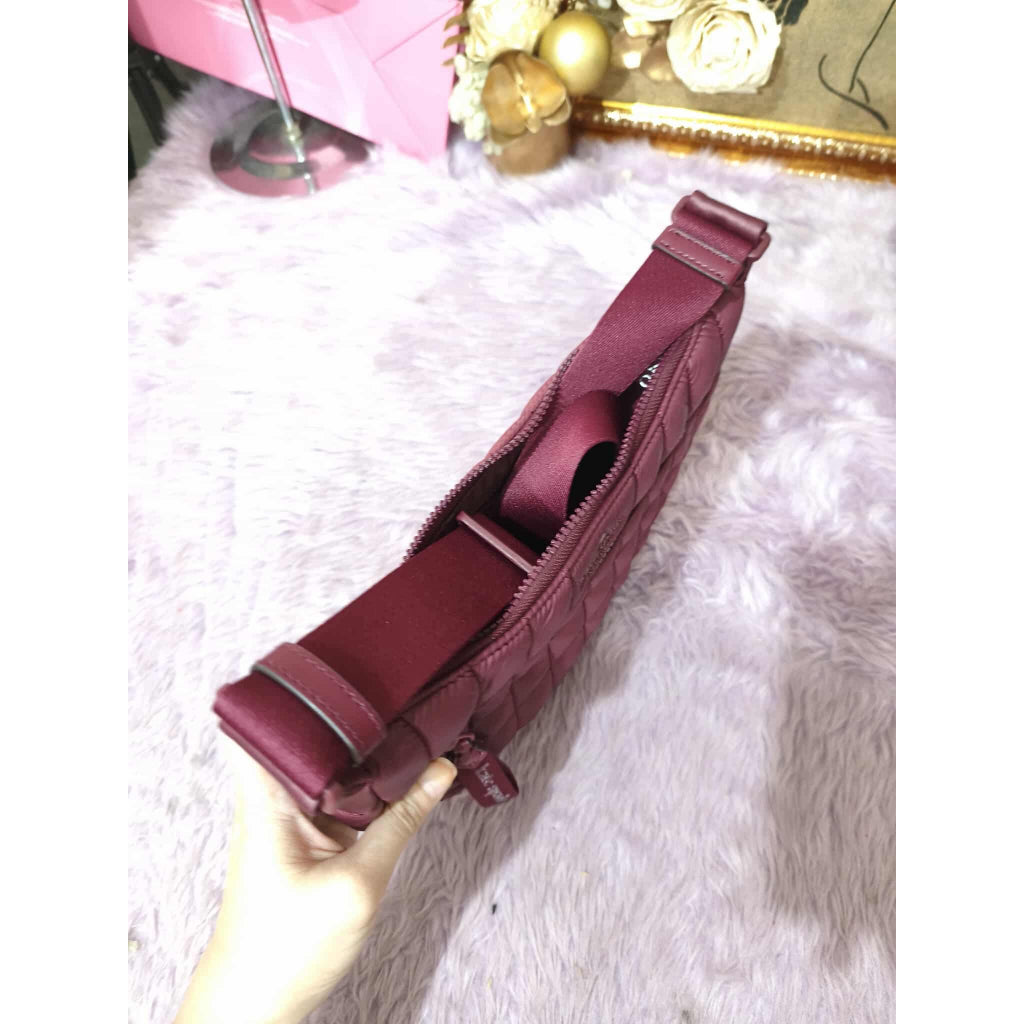 ORIG Preloved KS Camden Quilted Sling Bag Blackberry Red