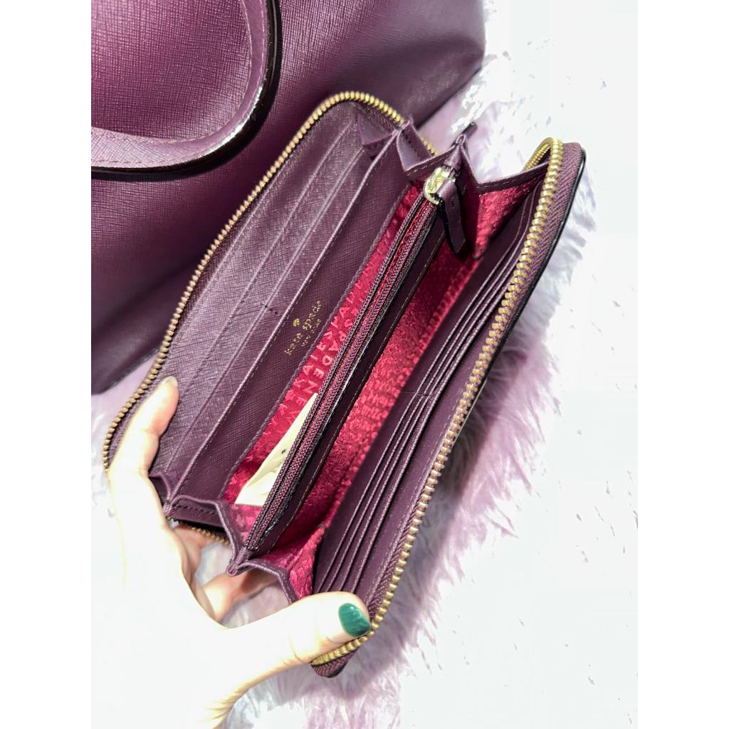 ORIG Preloved KS Laurel Way Long Maroon Wallet