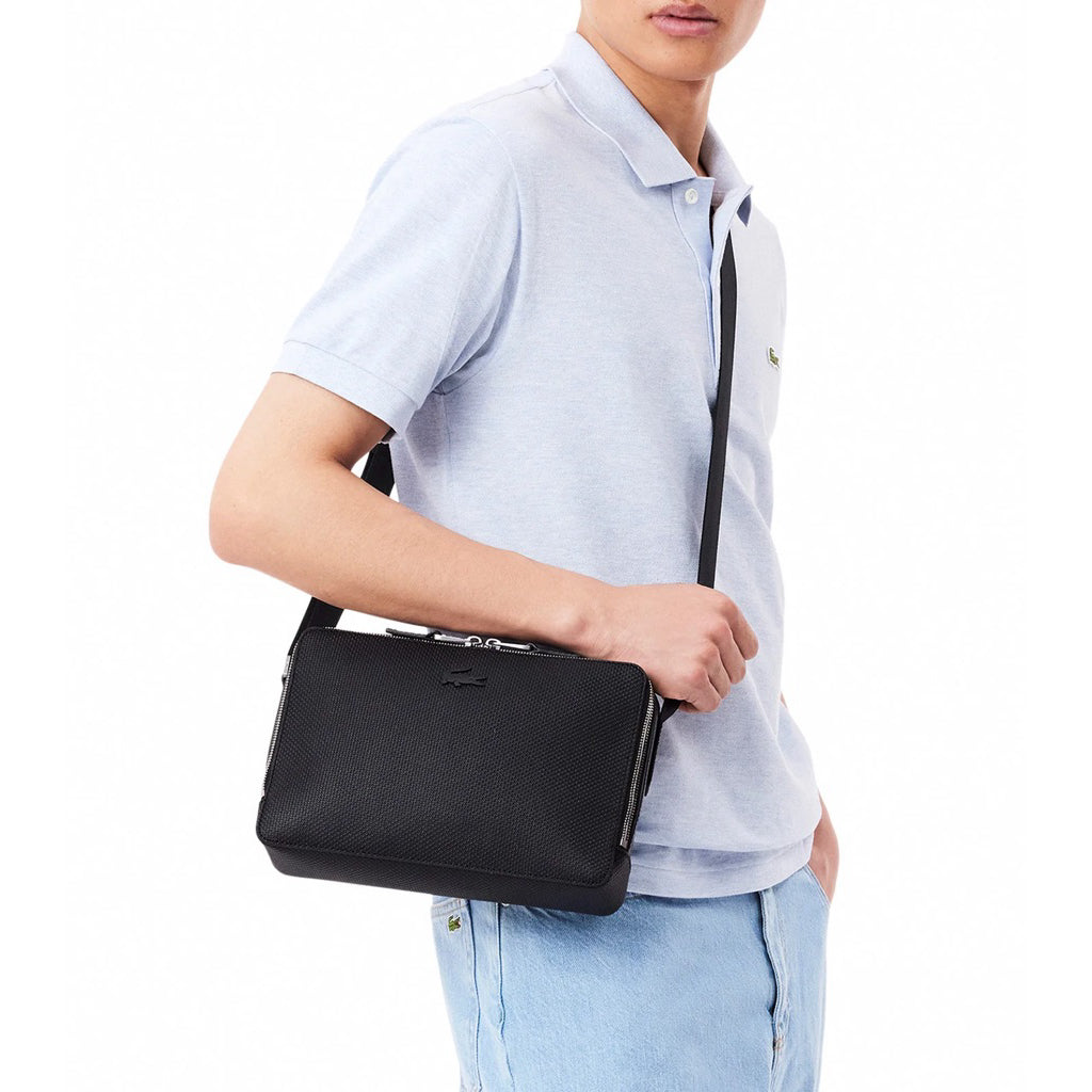 ORIG & IMPORTED LCT Unisex Small Chantaco Leather Reporter Bag Black